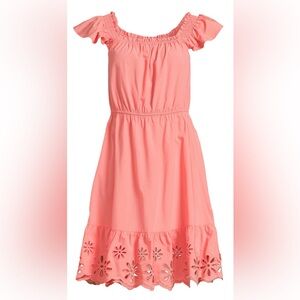 Time and Tru Square Neck Eyelet Trim Mini Dress Size Large